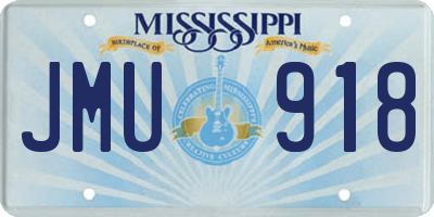 MS license plate JMU918