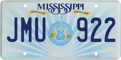 MS license plate JMU922