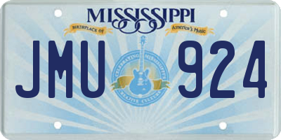 MS license plate JMU924