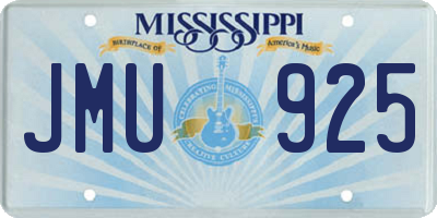 MS license plate JMU925