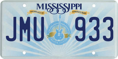 MS license plate JMU933