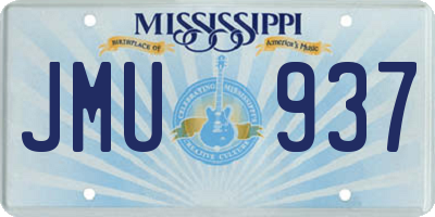 MS license plate JMU937