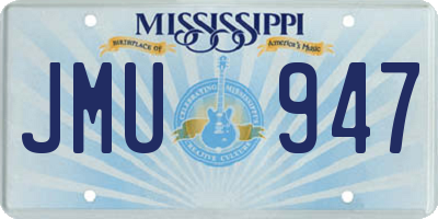 MS license plate JMU947