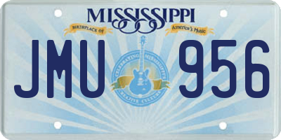 MS license plate JMU956
