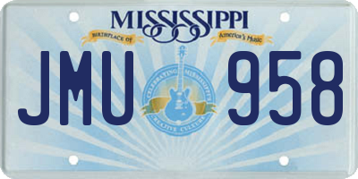 MS license plate JMU958