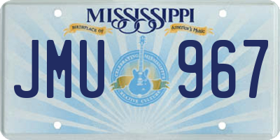MS license plate JMU967