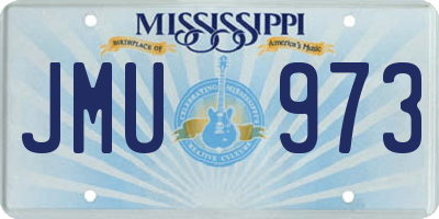 MS license plate JMU973