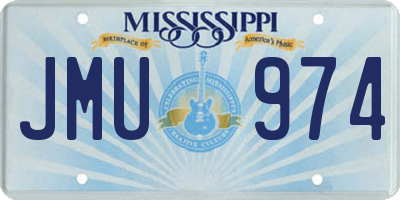 MS license plate JMU974