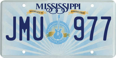 MS license plate JMU977