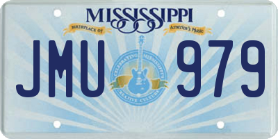 MS license plate JMU979