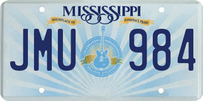 MS license plate JMU984