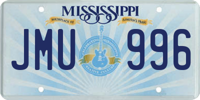 MS license plate JMU996