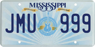MS license plate JMU999