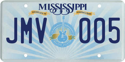MS license plate JMV005