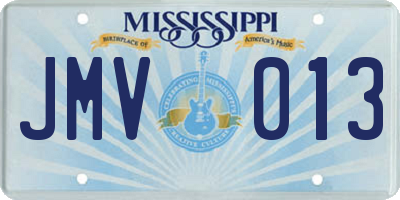 MS license plate JMV013