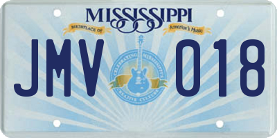 MS license plate JMV018