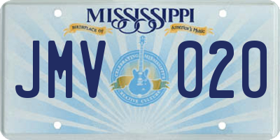 MS license plate JMV020