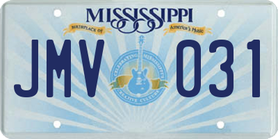 MS license plate JMV031