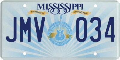 MS license plate JMV034
