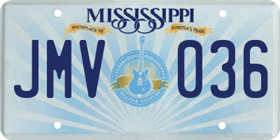 MS license plate JMV036
