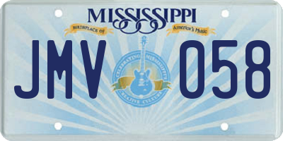 MS license plate JMV058