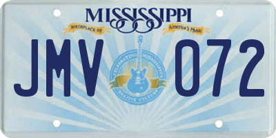 MS license plate JMV072