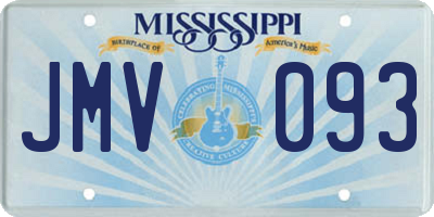 MS license plate JMV093