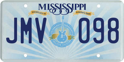 MS license plate JMV098