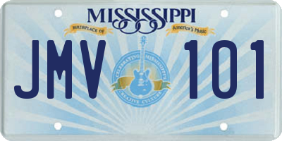 MS license plate JMV101