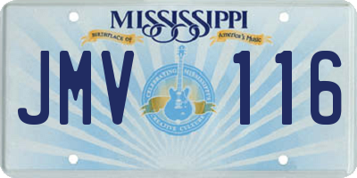 MS license plate JMV116