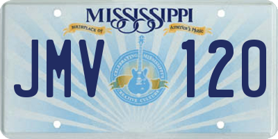 MS license plate JMV120