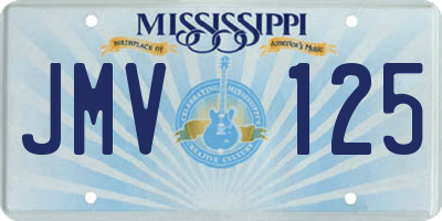 MS license plate JMV125