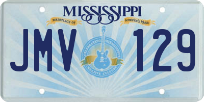 MS license plate JMV129