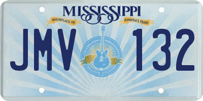 MS license plate JMV132