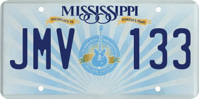 MS license plate JMV133