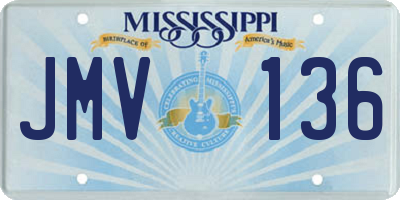 MS license plate JMV136