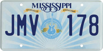MS license plate JMV178