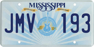 MS license plate JMV193