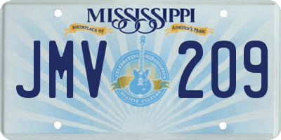 MS license plate JMV209
