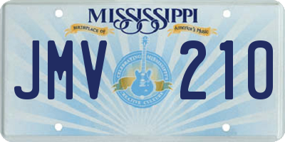 MS license plate JMV210