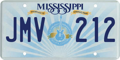 MS license plate JMV212