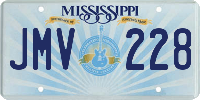 MS license plate JMV228