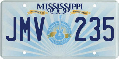 MS license plate JMV235