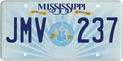 MS license plate JMV237