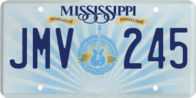 MS license plate JMV245