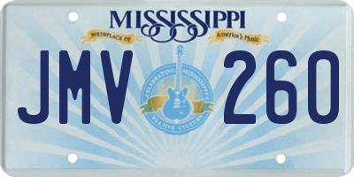 MS license plate JMV260
