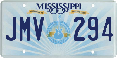MS license plate JMV294
