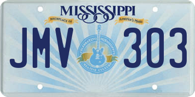 MS license plate JMV303