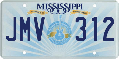 MS license plate JMV312