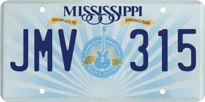 MS license plate JMV315